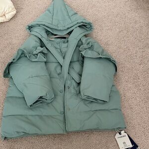 Teal Hooded Puffer Jacket